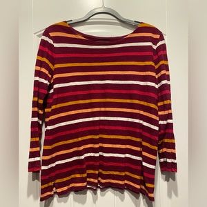 Old Navy burgundy stripe 3/4 sleeve shirt